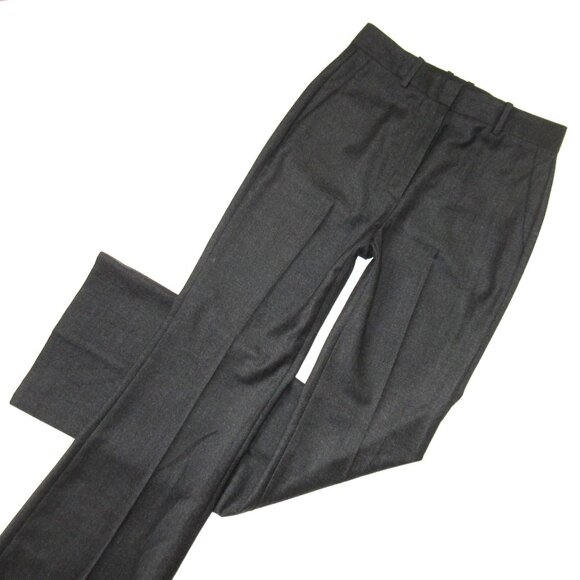 NWT THEORY Demitria in Charcoal Mélange Sleek Flannel Trouser Pants 2 - Picture 2 of 4